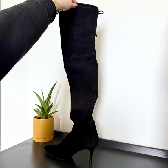 Stuart Weitzman black suede Tiemodel over-the-knee high heel boots - size 7.5 - Picture 6 of 8